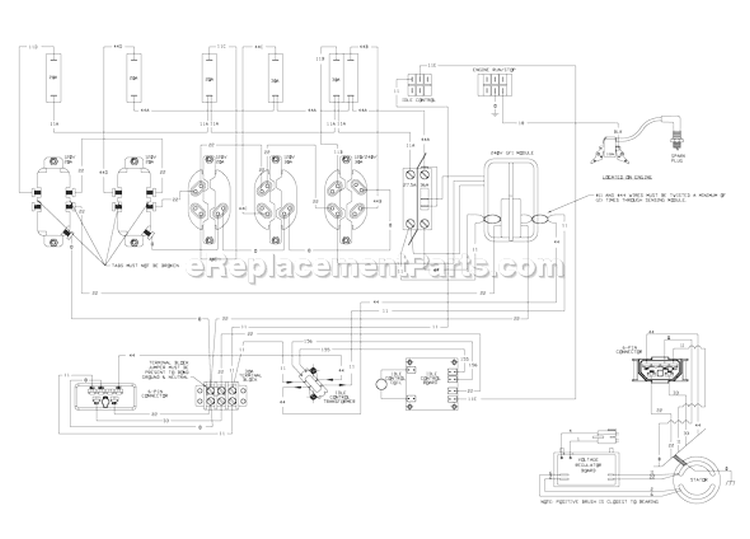 Page E Diagram and Parts List for 030374-0  Briggs and Stratton Generator